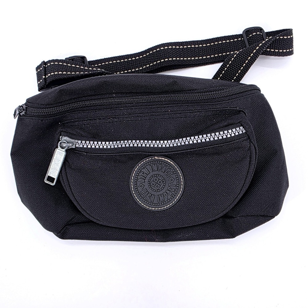 High Impact Black Canvas Fanny Pack Utility Waist Bag Adjustable Strap‎